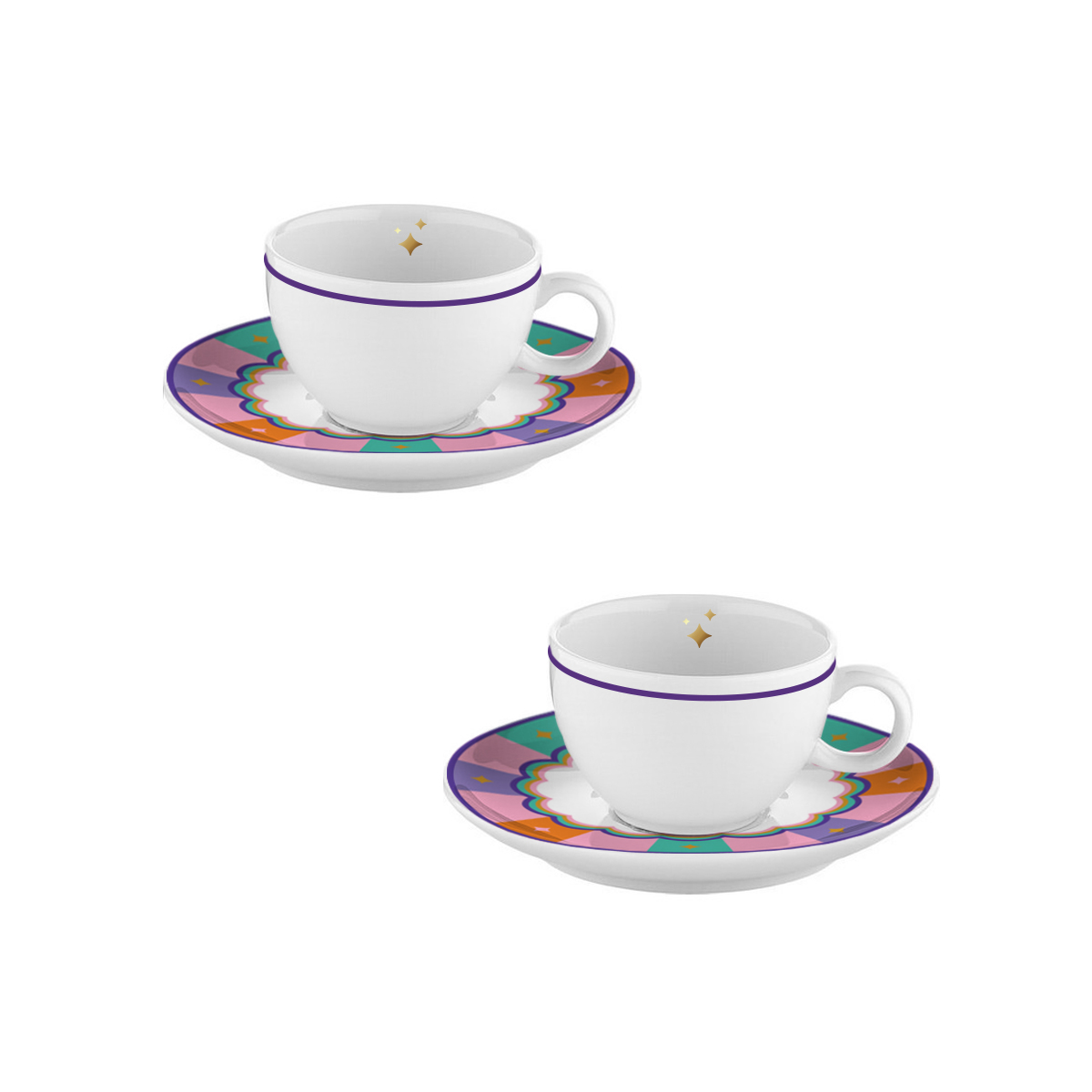 Circus Collection Tea Cups Set Of 2 / Gift Box