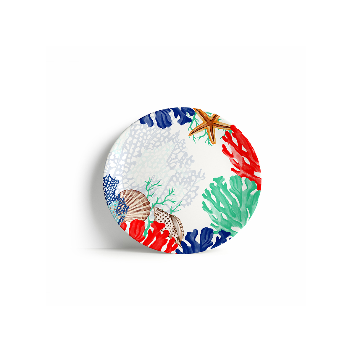 Fern&Co. x Beymen Coral Collection Melamin 4'lü Tatlı Tabağı
