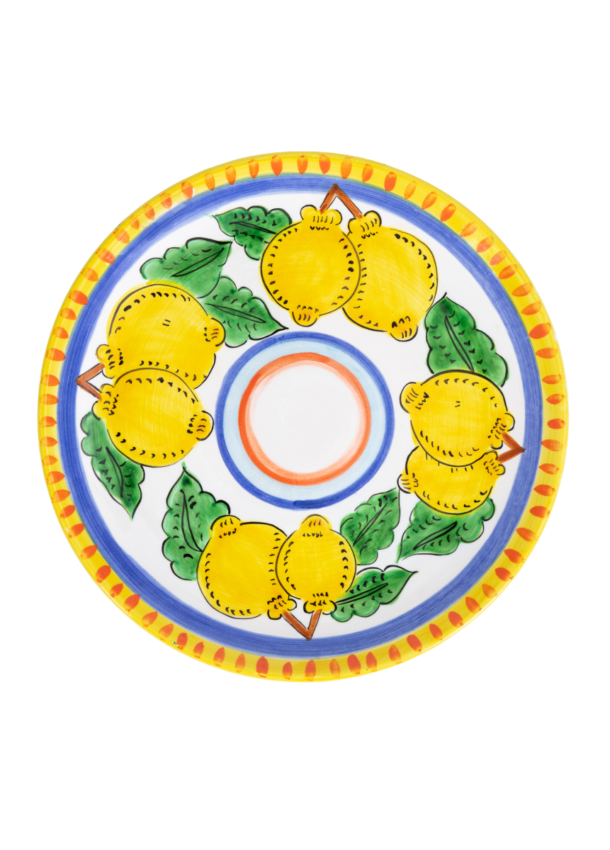Sicilian Lemon Collection Handmade Seramik Yemek Tabağı