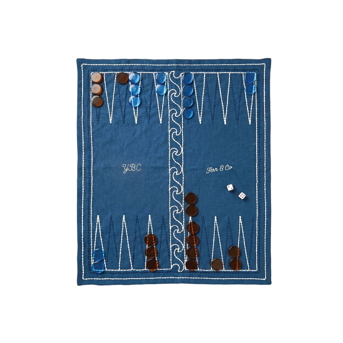 Roots of Fern Collection Keten Tavla Takımı / Çantalı - Kişileştirilebilir