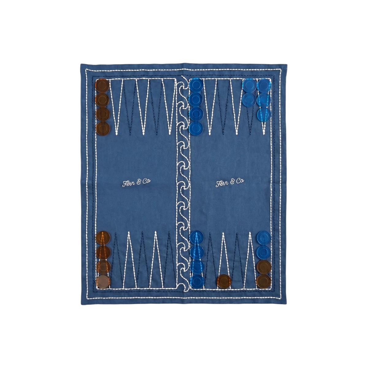 Roots of Fern Collection Keten Tavla Takımı / Çantalı